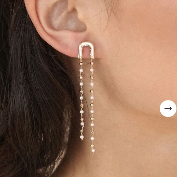 NWT Etikka Double Chain Drop Earrings - Picture 1 of 4